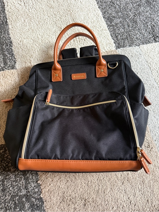 Maevn Other - Maevn Ready Go 2 Clinical Black and Tan Backpack Tote with Leather Trim